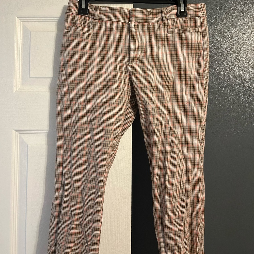 Banana Republic Women's Plaid Trousers -  pink/tan/black